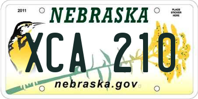 NE license plate XCA210