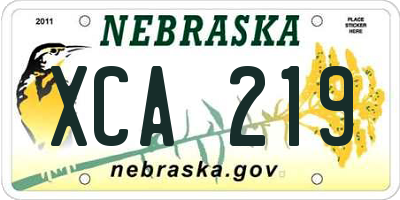 NE license plate XCA219