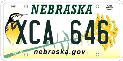 NE license plate XCA646