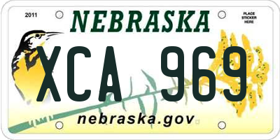NE license plate XCA969