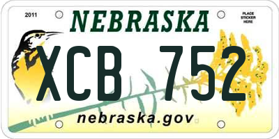 NE license plate XCB752