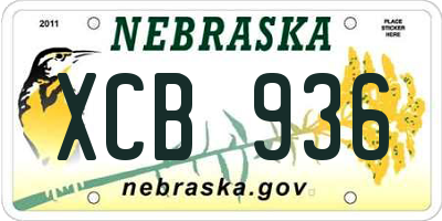 NE license plate XCB936
