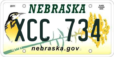 NE license plate XCC734