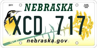 NE license plate XCD717