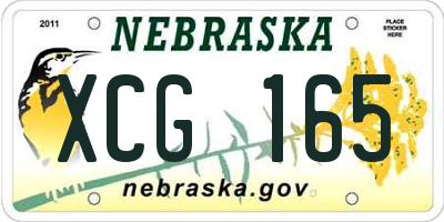NE license plate XCG165