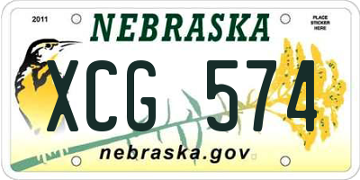 NE license plate XCG574