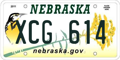 NE license plate XCG614