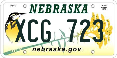 NE license plate XCG723
