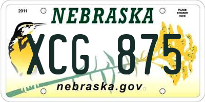 NE license plate XCG875