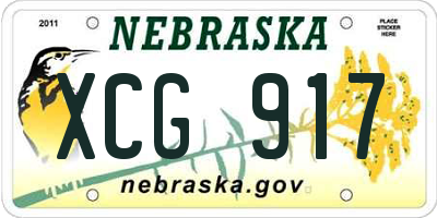 NE license plate XCG917