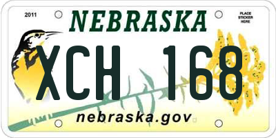 NE license plate XCH168