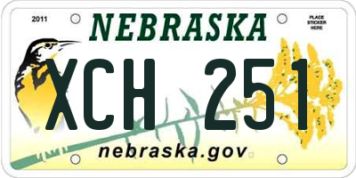 NE license plate XCH251