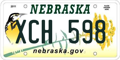 NE license plate XCH598