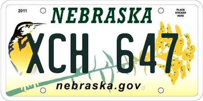 NE license plate XCH647