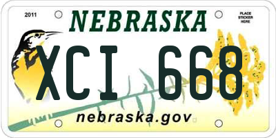 NE license plate XCI668