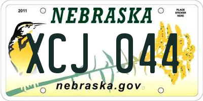 NE license plate XCJ044