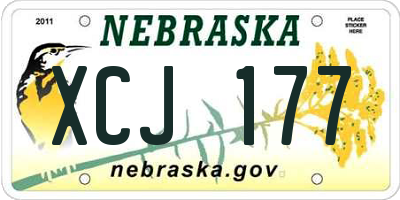 NE license plate XCJ177