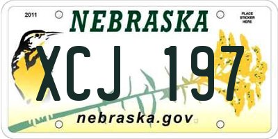 NE license plate XCJ197