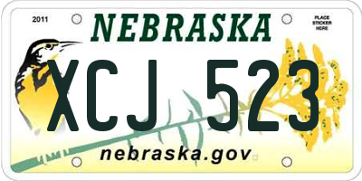 NE license plate XCJ523