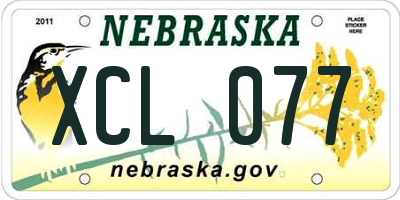 NE license plate XCL077