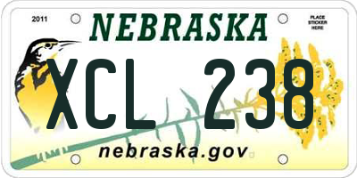 NE license plate XCL238
