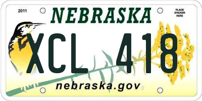 NE license plate XCL418