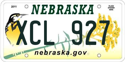 NE license plate XCL927