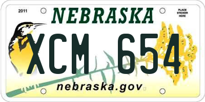NE license plate XCM654