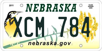 NE license plate XCM784