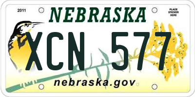 NE license plate XCN577