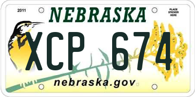 NE license plate XCP674