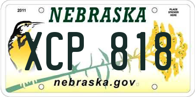 NE license plate XCP818