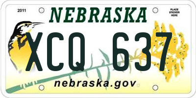 NE license plate XCQ637