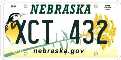 NE license plate XCT432