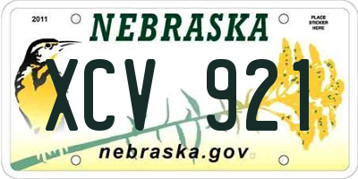 NE license plate XCV921