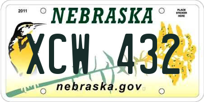 NE license plate XCW432