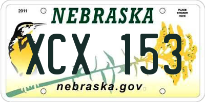 NE license plate XCX153