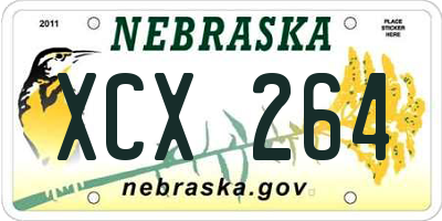 NE license plate XCX264