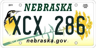 NE license plate XCX286