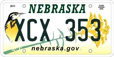 NE license plate XCX353