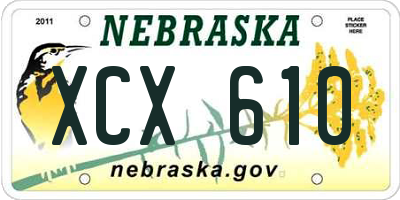 NE license plate XCX610