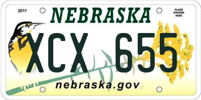 NE license plate XCX655