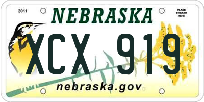 NE license plate XCX919
