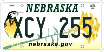NE license plate XCY255