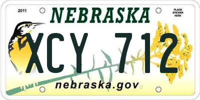 NE license plate XCY712