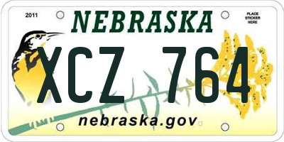 NE license plate XCZ764