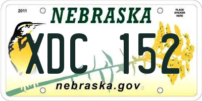NE license plate XDC152