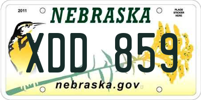 NE license plate XDD859