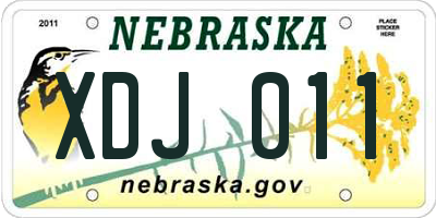 NE license plate XDJ011