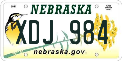 NE license plate XDJ984